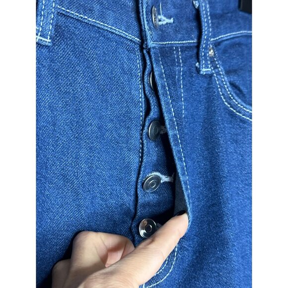 Wild Fable Women's 4 Relaxed Straight Leg High-Rise Denim Jeans Dark Wash Contra - Picture 8 of 10